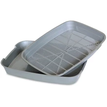 Туалет для котов Природа с сеточкой N1 Light (красн.,  серый) 34.5х26х5 см (4820157404447): Вид Открытый
