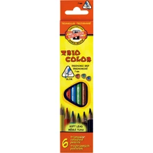 Карандаши цветные KOH-I-NOOR Triocolor, 6цветные (3131): Тип Цветные