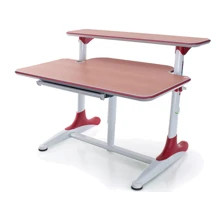 Стол Mealux Platon WR Beech с полкой (арт.ВD-205 WR Beech+полка BD-PK5) - столешница бук / накладки на ножках красные: Тип Парта