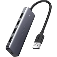 Адаптер Ugreen Adapter CM219 USB to 4xUSB3.0+MicroUSB Space Gray (50985): Цвет серебристый