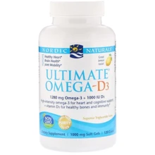 Nordic Naturals Ultimate Omega-D3 Lemon +1000 mg Риб'ячий жир омега-Д3 зі смаком лимона 120 гелевих капсул: Тип Омега 3