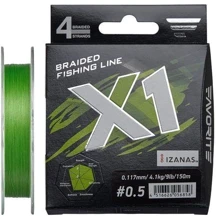 Шнур Favorite X1 PE 4x 150m (l.green) #0.5/0.117mm 9lb/4.1kg (1693.11.27): Тип Шнур