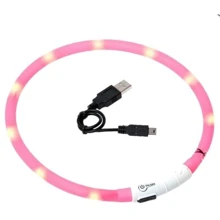 Нашийник для собак Flamingo Visio Light Led світиться рожевий 70 см: Виробник Flamingo