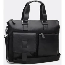 Мужская сумка мессенджер Borsa Leather черная (K18825-black): Пол Мужской