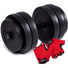 Гантель Iron Body битумная 25.5 кг с перчатками: Вес гантели, кг 25.5