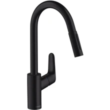 Змішувач HANSGROHE FOCUS 240 з витяжним душем матовий чорний (31815670): Призначення Для кухні
