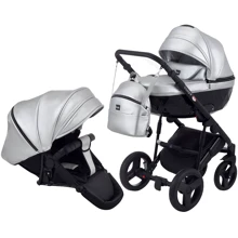Коляска 2 в 1 Bair Crystal 100% кожа BC-31 серебро перламутр — черный (624452): Тип коляски универсальная коляска (2-в-1)