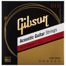 Струна для гитар Струны для акустических гитар GIBSON SAG-BRW12 80/20 BRONZE ACOUSTIC GUITAR STRINGS LIGHT: Тип Комплект струн
