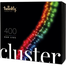 Гирлянда Smart LED Twinkly Cluster RGB_ 400_ BT+WiFi_ Gen II_ IP44 кабель черный: Тип Линейная