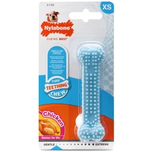 Іграшка Nylabone Puppy Chew Dental Bone жувальна кістка для цуценят, смак курки блакитна XS до 7 кг 9.5x2.5x1.9 см (54522): Виробник Nylabone