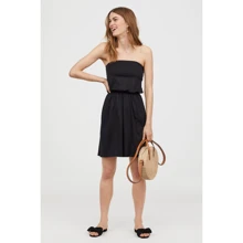 Платье H&M 2997337 40 черное повседневное до середины бедра: Состав Модал, Хлопок