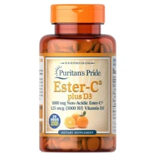 Puritans Pride Vitamin C-1000 mg (Ester-C) Plus Vitamin D-3 125 mcg (5000 IU) Витамин C плюс Витамин D3 60 таблеток: Тип Витамин C