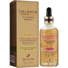 3W CLINIC Collagen&LuxuryGold Anti-Wrinkle Ampoule Антивозрастная сыворотка для лица с золотом и коллагеном 100 ml: Пол Для женщин