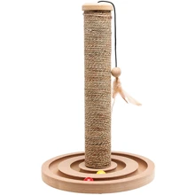 Когтеточка для котов Flamingo Seaweed+Toy Brigitte 29х29х40 см (43802): Высота столбика 40 см