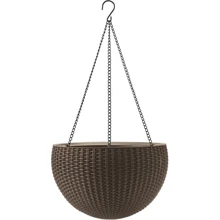 Горшок для цветов Keter Rattan Style Hanging 8.6л коричневый с цепочкой: Производитель Keter