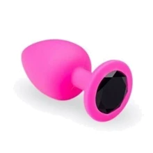 Силиконовая анальная пробка с кристаллом Pink Silicone Black Diamond (размер M): Для кого Унисекс