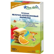 Печенье детское FLEUR ALPINE Яблоко-Апельсин Мармелад 132 г (1684024): Тип Печенье