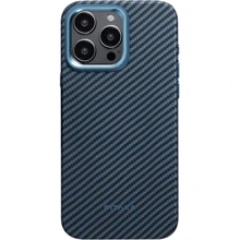 Чехол для iPhone Pitaka MagEZ Case Pro 4 Twill 1500D Black/Blue (KI1508PMPA) for iPhone 15 Pro Max: Цвет синий