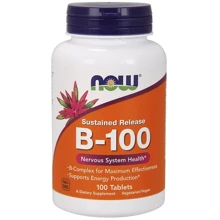 NOW Foods Vitamin B-100 S.R. 100 TABS Витамин B-100 замедленного высвобождения: Форма выпуска Таблетки