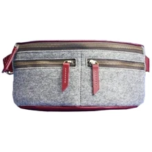 Сумка поясна BlankNote Spirit фетр сірий + бордова шкіра виноград (BN-BAG-15-felt-vin): Стать жіночий