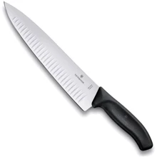 Кухонный нож Victorinox SwissClassic Carving 25см черный в блистере (6.8023.25B): Лезвие нержавеющая сталь