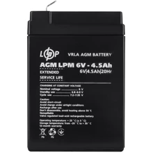 Аккумуляторная батарея LogicPower LPM 6V 4.5 Ah, AGM (3860): Тип AGM