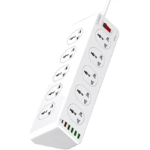 Сетевой фильтр LDNIO SC10610, 5 розеток + 3USB (SC10610): Количество розеток, шт 10