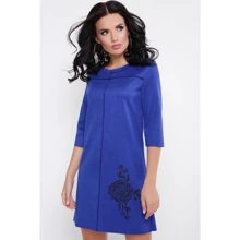 Платье FashionUp PL-1648A 42 синее повседневное короткое мини: Состав Полиэстер, Хлопок