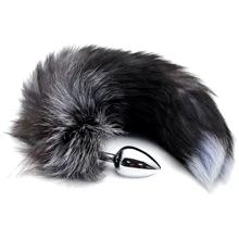 Металлическая анальная пробка Лисий хвост Alive Black And White Fox Tail S: Для кого Унисекс