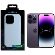Чехол для iPhone Monblan Silicone Case MagSafe Sky for iPhone 14 Pro Max: Цвет голубой