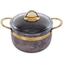 Кастрюля Brioni Royal Stone Ti̇gereye Gold антипригарная 20 см 3 л (764-039): Тип Традиционная