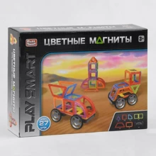 Конструктор магнитный Play Smart Машинки 19 моделей, 27 деталей (2472): Количество деталей, шт. 27