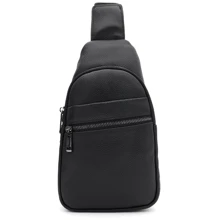 Чоловіча сумка слінг Borsa Leather чорна (K13295bl-black): Стать Мужской