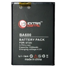 Аккумулятор ExtraDigital 1320mAh (BMS6344) for Sony Ericsson BA600: Производитель ExtraDigital
