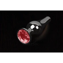 Пикантные Штучки, Маленькая графитовая анальная пробка с кристаллом - 8.5x3 см, красный: Для кого Унисекс
