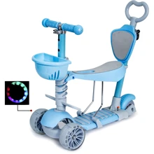 Самокат Scooter Smart 5in1. Blue (многофункциональный, с родительской ручкой) - 1451904439: Количество колес 3