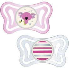 Силиконовая пустышка Chicco Physio Light 6-16 мес 2 шт. люминесцентная (71033.41): Возраст старше 6 месяцев