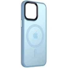 Чехол для iPhone Mobile Case TPU+PC Metal Buttons with MagSafe Colorful Light Blue for iPhone 14: Цвет голубой