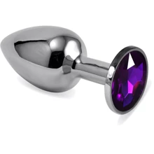 Анальна пробка із кристалом LoveToy Small Silver Plug Purple: Для кого унісекс