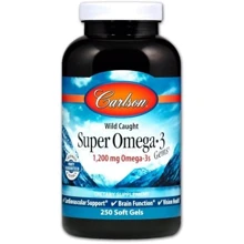 Carlson Labs Wild Caught Super Omega-3 Gems 1,200 mg 250 Soft Gels Супер Омега-3: Тип Омега 3