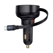Зарядное устройство Baseus Car Charger USB Enjoyment Pro with Cable 60W Black (C00057800111-00): Особенности Быстрая зарядка, USB-C