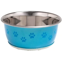Миска для собак и котов Flamingo Bowl Selecta Paw нержавеющая сталь большая 0.95 л 16 см голубая: Тип Миски