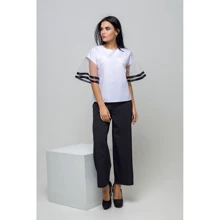 Блуза FLFashion Томи КБТ 1381 50 белая с коротким рукавом: Сезон Лето