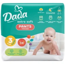 Трусики-подгузники Dada Soft 3 Midi 6-11 кг 34 шт (4820174980672): Тип Подгузники-трусики