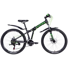 Велосипед Formula 26 "HUMMER рама-15" 2021 Black / Green (OPS-FR-26-484): Матеріал рами сталь