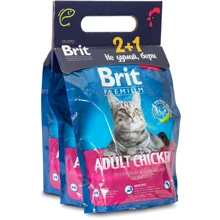 Сухой корм Brit Premium Cat Adult Chicken для взрослых кошек с курицей 300 г копакинг 2+1 (VAFO_020685): Тип Сухой корм