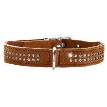Ошейник круглый Hunter Diamond Petit кожаный 27 мм 20-24 см коричневый (4016739601551): Производитель Hunter