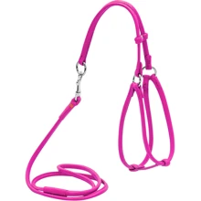 Шлея круглая WAUDOG Glamour с поводком для кошек и мелких собак 6 мм 30-50 см розовая (34017): Производитель WAUDOG