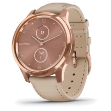 Смарт-часы Garmin Vivomove Luxe 18K rose gold PVD stainless steel case with light sand Italian leather band (010-02241-01): Производитель Garmin