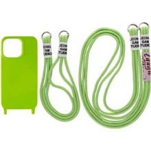 Чехол для iPhone TPU Case two straps California Light Green for iPhone 13 Pro: Цвет зеленый